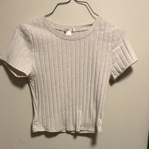 H&M Ribbed Beige Crop Top